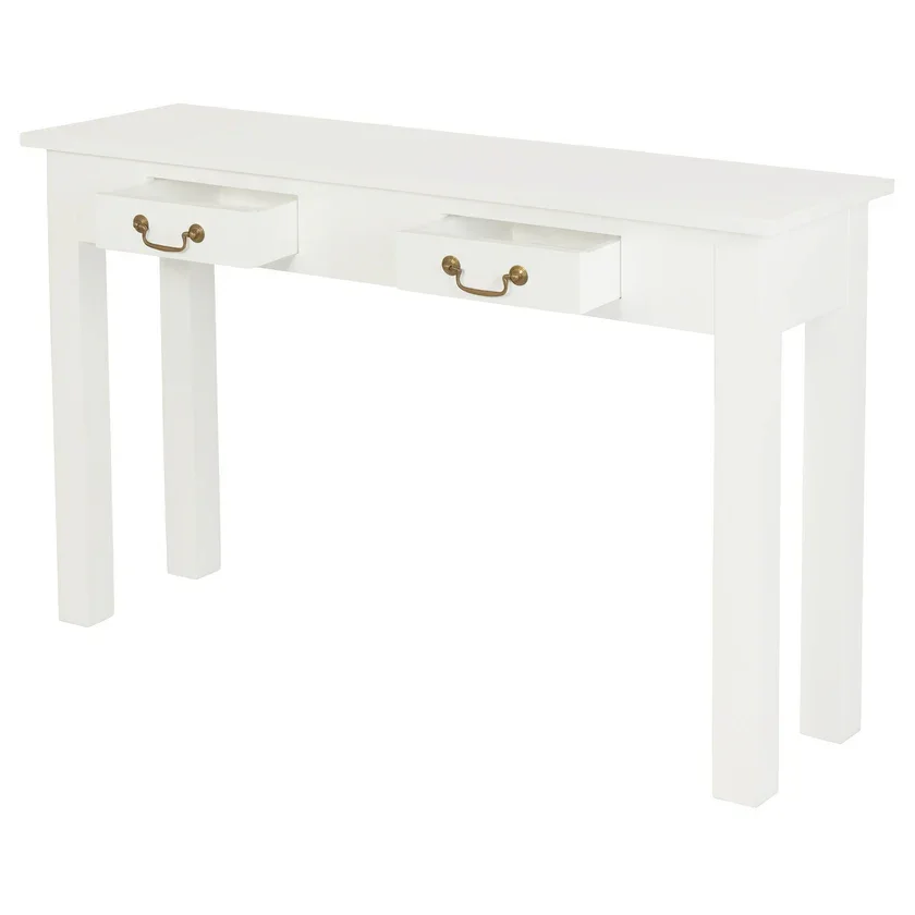 CT Tasmania Solid Timber 2 Drawer Straight Leg Sofa Table