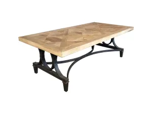 MF Bourke Recycled Elm Timber Metal Base Coffee Table thumbnail 1