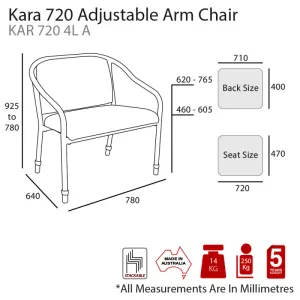 Ma Kara 720 Fabric or Vinyl Upholstered Height Adjustable Heavy Weight Armchair thumbnail 7