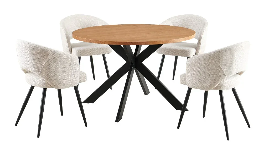 VI Barlow Metal Leg Round Dining Table