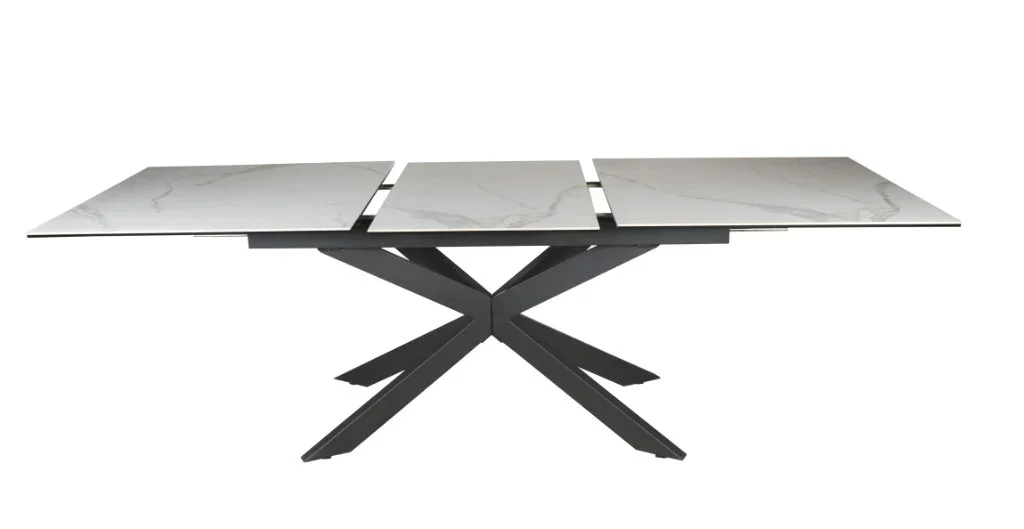 VI Iza Metal Leg Ceramic Top Extandable Dining Table