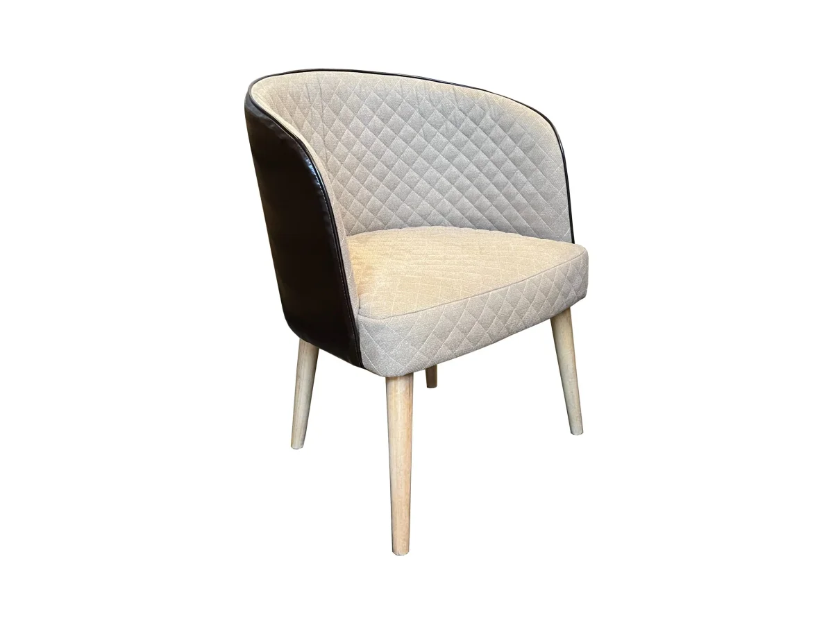 MF Apollo PU Leather Back Fabric Upholstered Dining Armchair