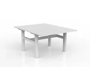 OL Agile Fixed Height 2 User Shared Desk – White Top with White Frame thumbnail 16