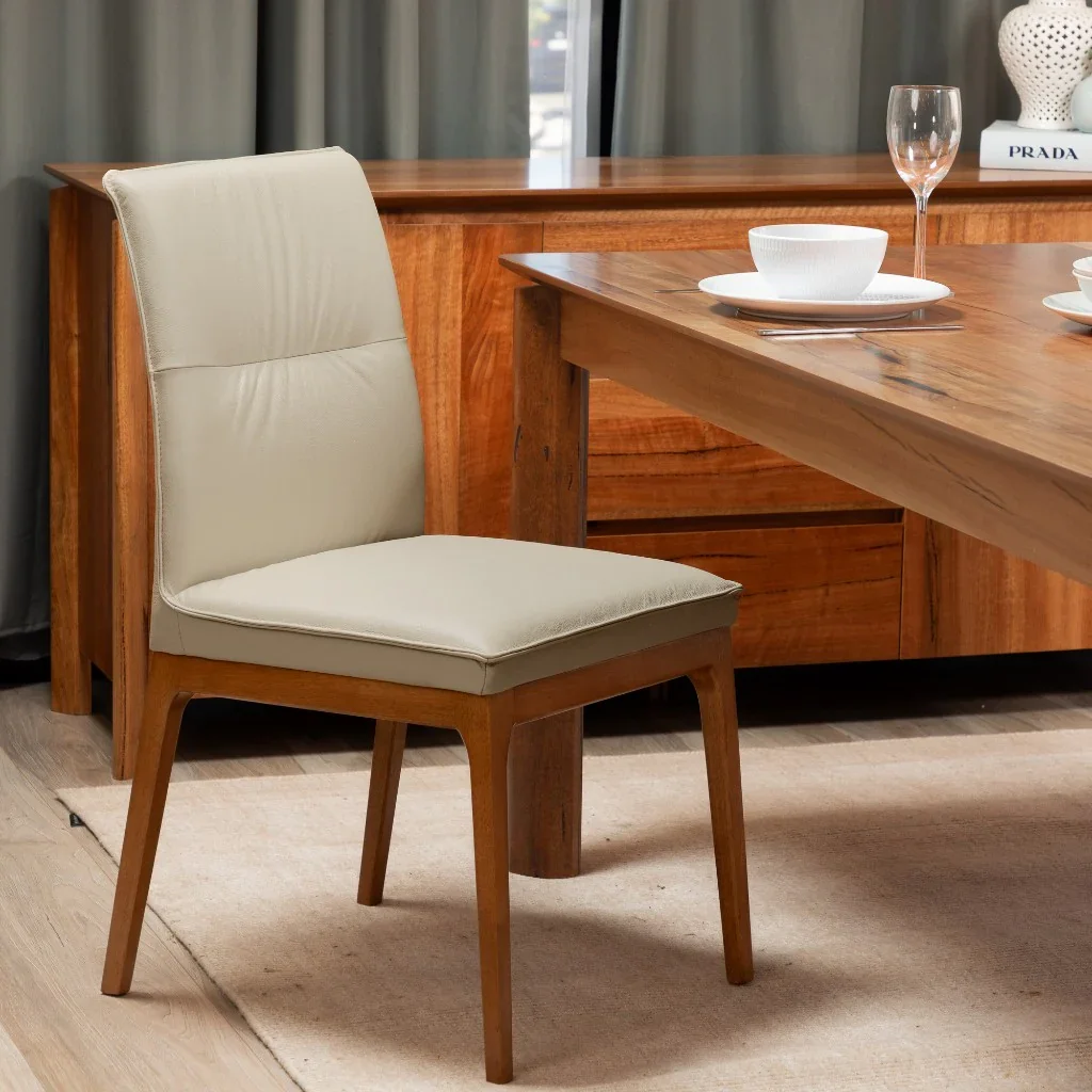 VI Atherton Leather Dining Chair with Tiber Legs