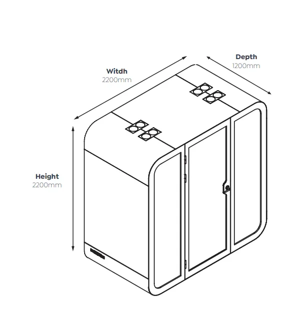 OL SpacePod Freestanding Quiet Zone - 2 User