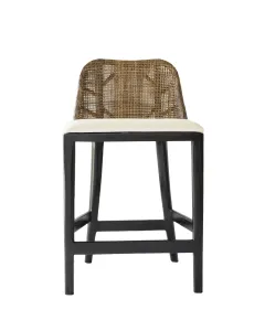 CR Tampa Timber Framed Rattan Back Fabric Seat Counter Stool thumbnail 4