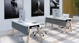 OL Plantation Melamine Top Timber Leg Single Sided Desk thumbnail 8