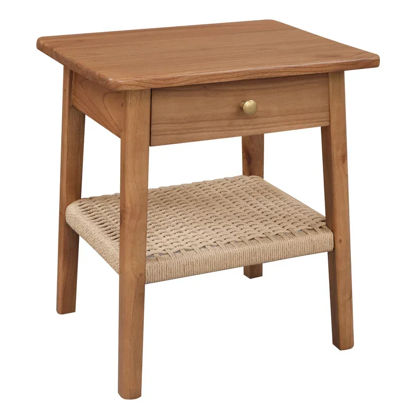 CT Kelly Solid Timber Papercord 1 Drawer Bedside Table
