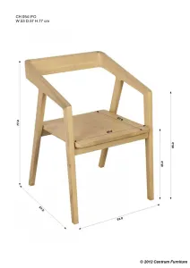 CT Kyoto Solid Timber Dining Chair in Natural Finish Set of 2 thumbnail 6