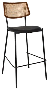 EZ Texas Metal Leg Rattan Back Barstool - Light Walnut thumbnail 12