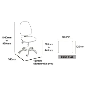 MA Ergo 300 Fabric High Back Task Chair with Arms thumbnail 3