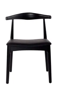VI Leif Elbow PU Leather Seat Timber Leg Dining Chair thumbnail 2
