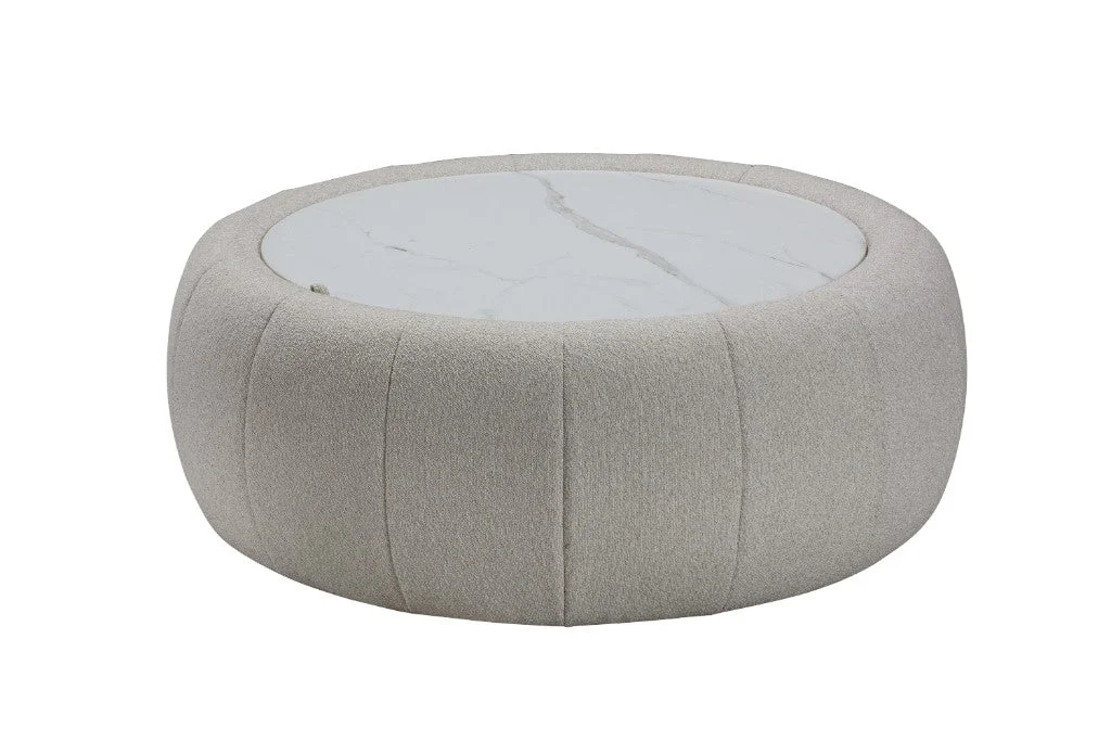VI Cleo Fabric Upholstered Ottoman with Storage or Coffee Table