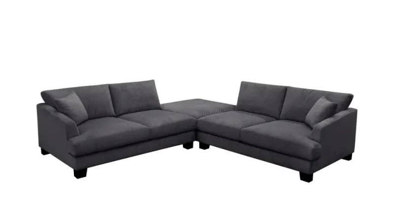 VI Orion LHF/RHF 2.5 Seater Sofa with Ottoman-Charcoal