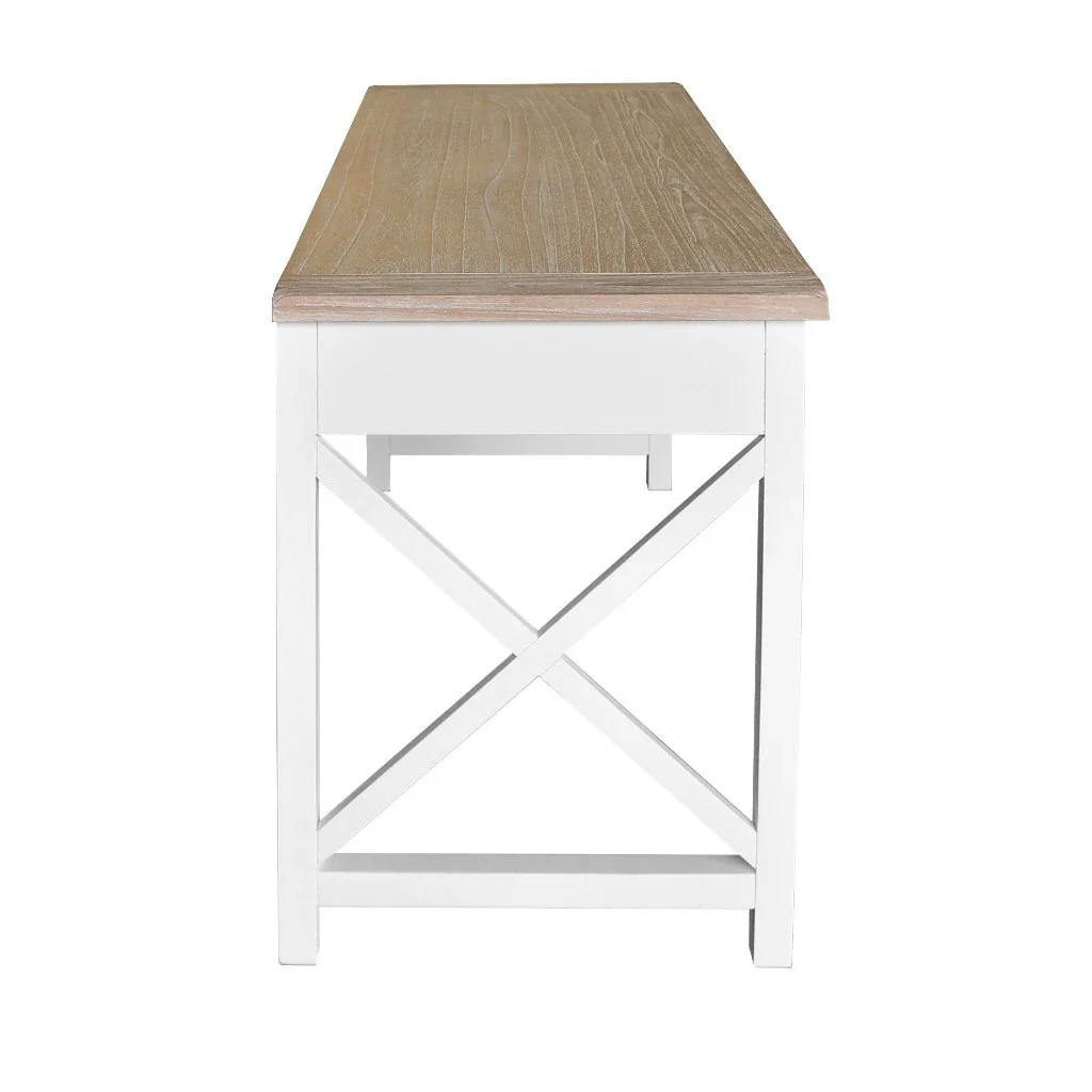 VI Shellwood Solid Timber 2 Drawer Desk