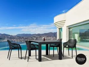 FL 5 Piece Vegas Hospitality Outdoor Extendable Dining Table with Air XL Armchair thumbnail 4