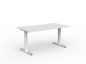 OL Agile Fixed Height Desk – White Top with White Frame thumbnail 3