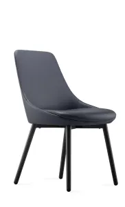 RL Eros PU Leather Upholstered Black Metal Base Breakout Chair thumbnail 2