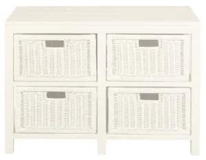 CT Hamptons Solid Timber Frame Rattan 4 Drawer Chest of Drawers thumbnail 1