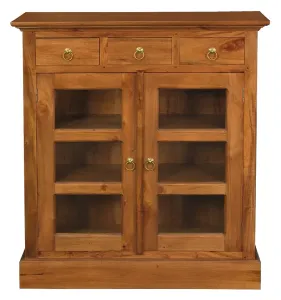 CT Tasmania Solid Timber 3 Drawer 2 Door Display Cabinet thumbnail 1