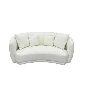 VI Ibiza Boucle Fabric 2.5 Seater Sofa - White and Light Grey thumbnail 1