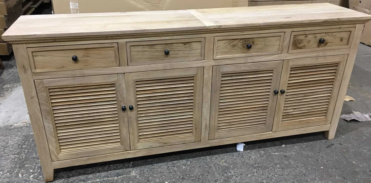 MF Recycled Elmwood Louvre 4 Drawer & 4 Door Sideboard