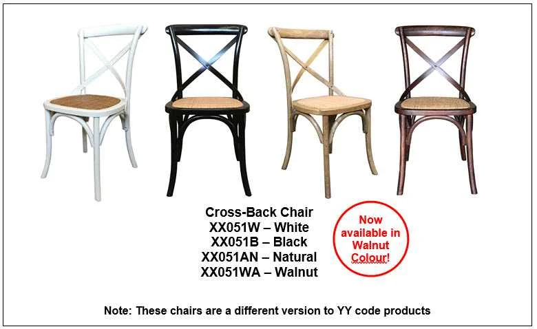 MF Cross-Back Solid Timber Frame Rattan Seat Dining Chair