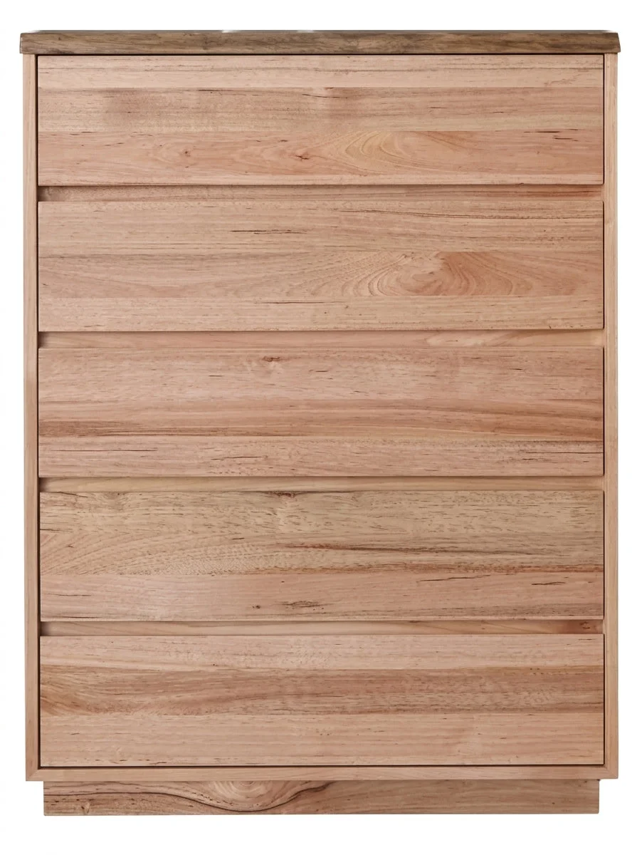 MD Nancy Solid Timber 5 Drawer Tallboy