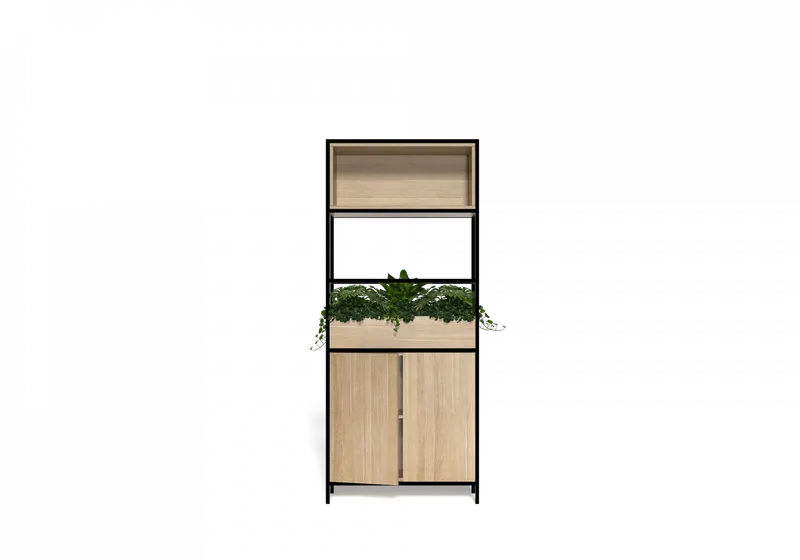 OL Rhodes 2 Door 1 Open Shelf Welded Storage with 3 Planter Box