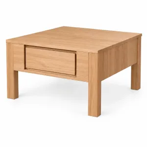 MD Moni Solid Timber 1 Drawer Square Coffee Table thumbnail 1