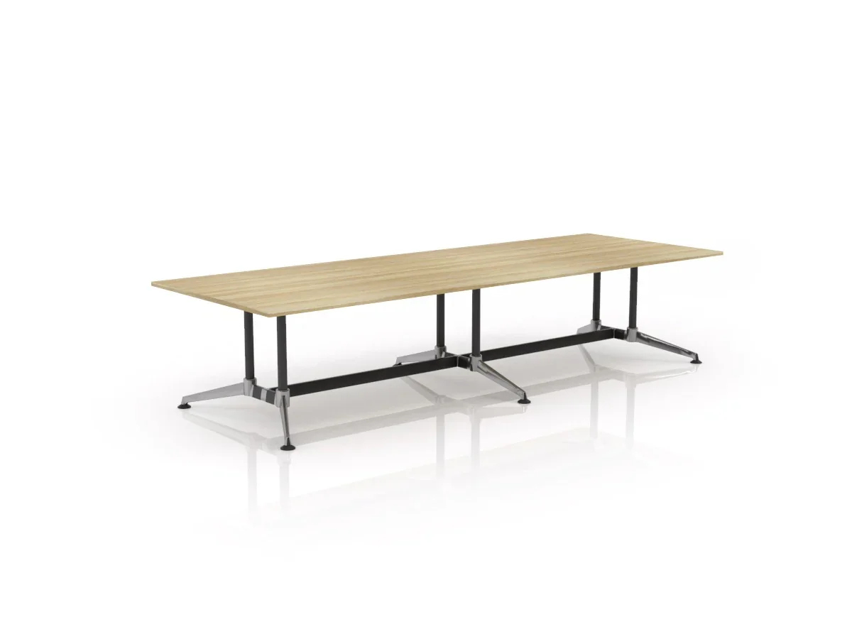 OL Modulus Twin Post Chrome Collar Leg Boardroom Table