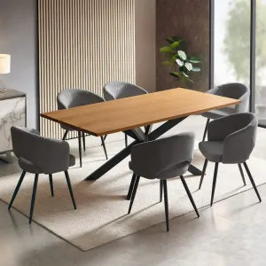 VI Matzo Fabric Upholstered Metal Leg Dining Chair thumbnail 12