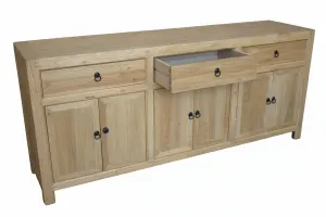 MF Chinese Antique Reproduction Recycled Timber 3 Drawer 6 Door Sideboard thumbnail 5