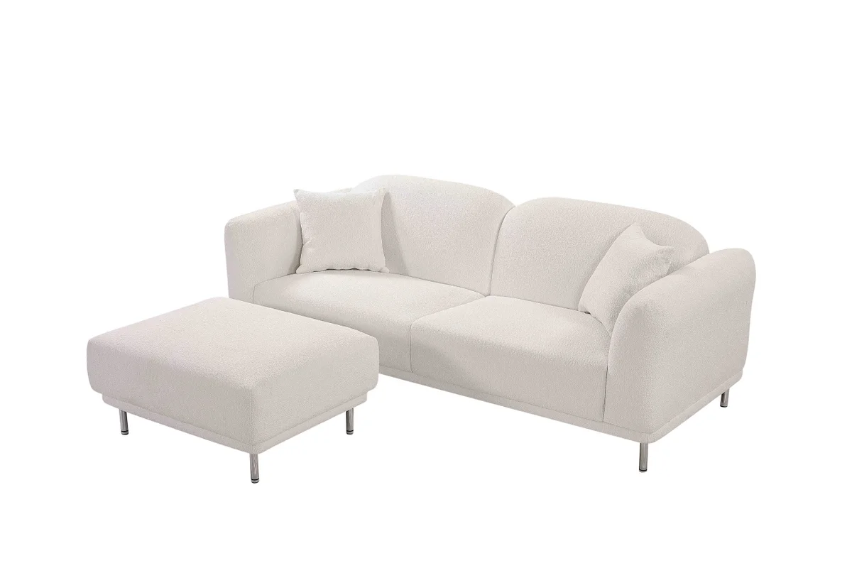 BT Argyle Ottoman Upholstered in Boucle Fabric