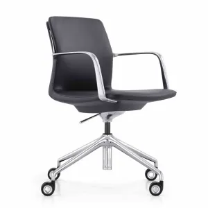 MA Romeo PU Leather Upholstered Aluminium Base Boardroom Chair thumbnail 1