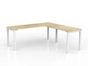 OL Axis Melamine Top Metal Frame Office Desk with Return thumbnail 2