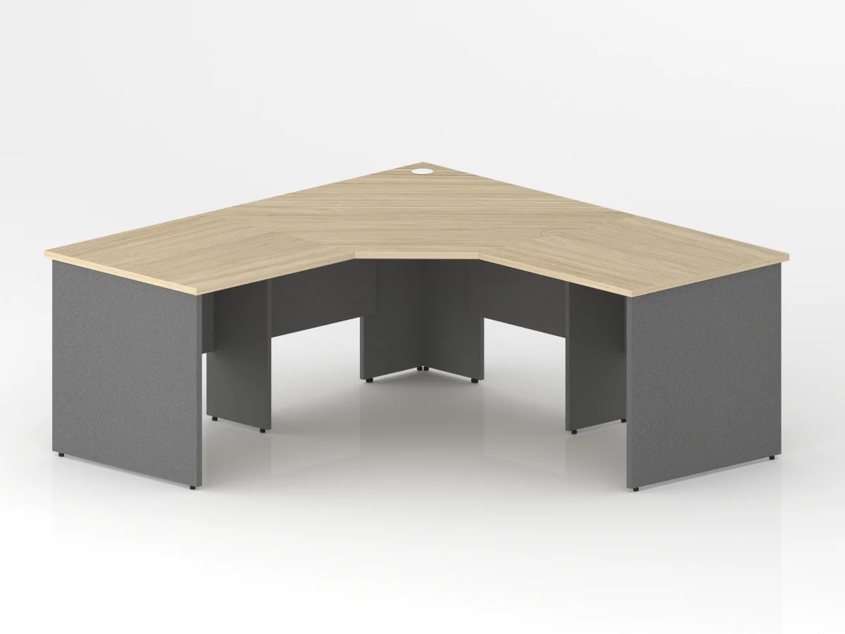 GP OMsystem Commercial Office 3 Piece Corner Workstation