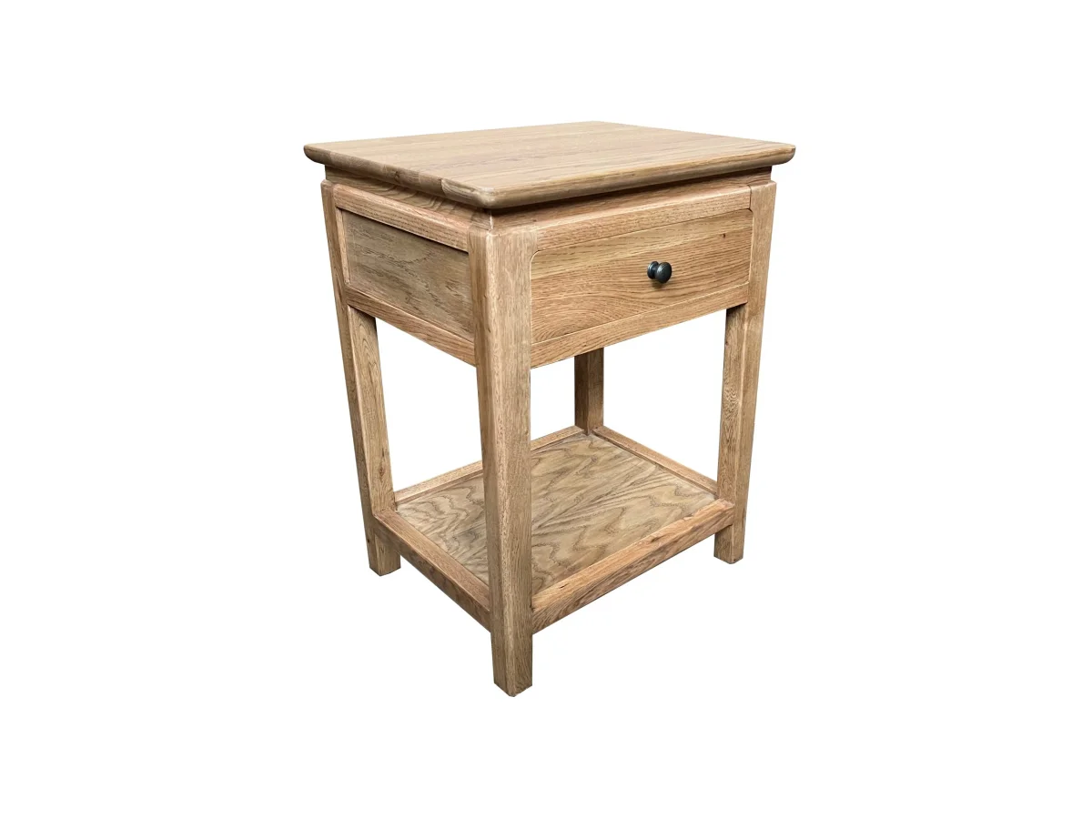 MF Crown Solid Timber 1 Drawer 1 Shelf Bedside Table