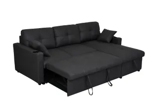BT Romy Fabric Upholstered 2 Seater Sofa Bed with Storage Chaise thumbnail 10