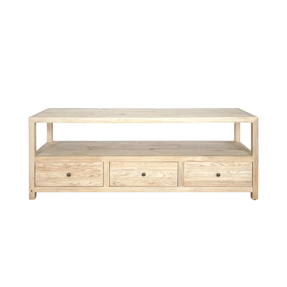 CR Sonoma Solid Timber 3 Drawer 1 Shelf Entertainment Unit
