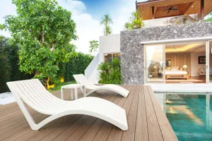 FL Slim Hospitality Stackable Sunlounger with Cushion & Pillow thumbnail 11