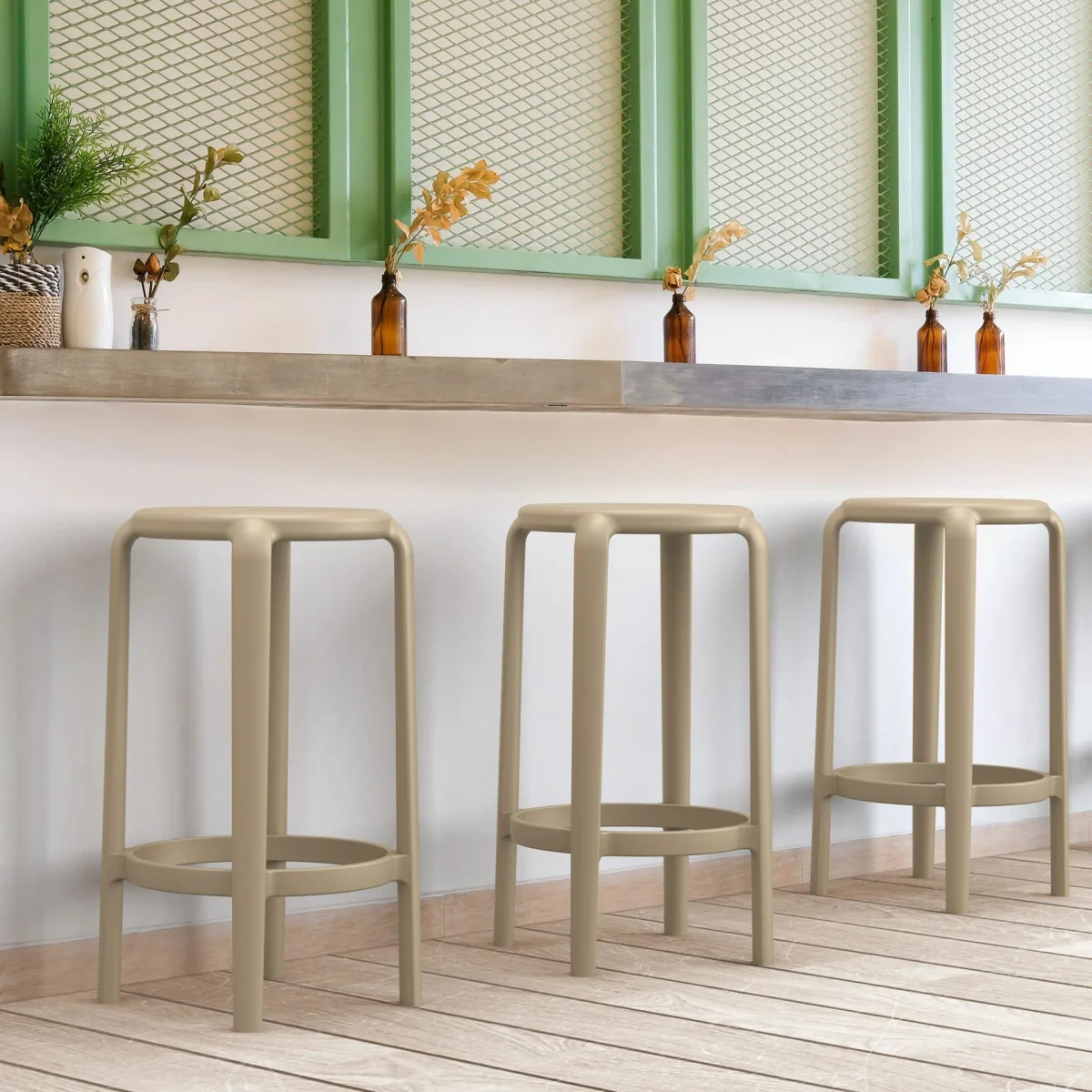 FL Tom Hospitality Outdoor Stackable Kitchen Stool