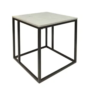 VI Suez Marble Top Metal Base Lamp Table thumbnail 1