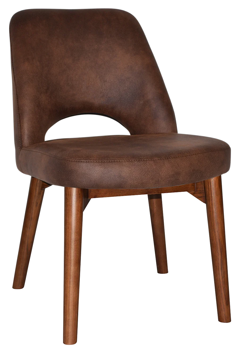 EZ Albury Solid Timber Walnut Colour Stained Upholstered Hospitality Dining Chair