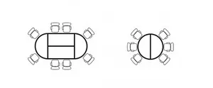 MA Astra Round Leg Half Circle Conference End Table thumbnail 2