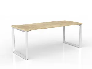 OL Anvil Straight Desk – Oak Top with White Frame thumbnail 10