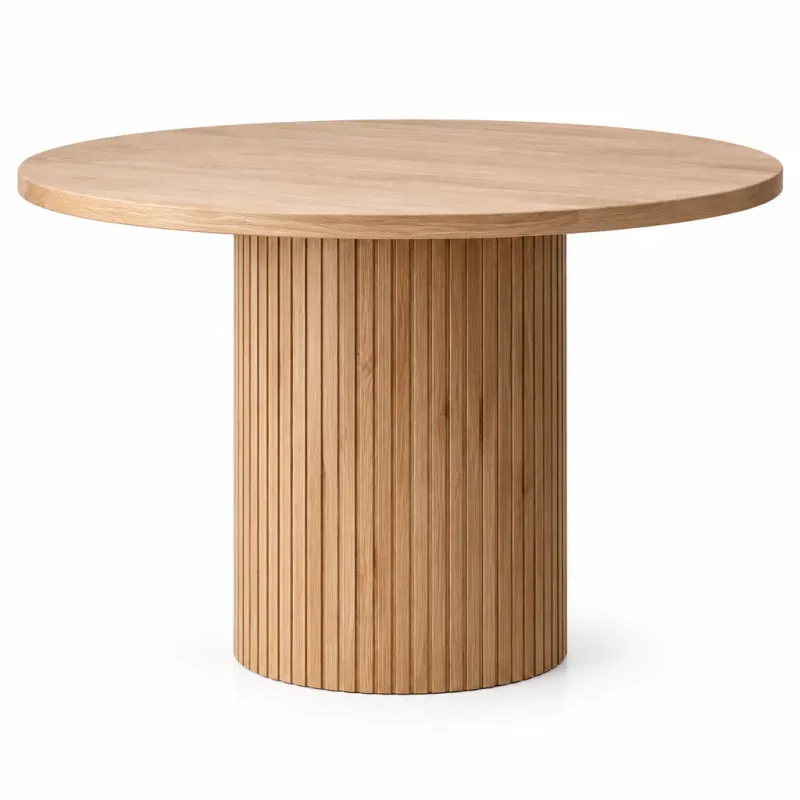 MD Oscar Solid Timber Trunk Leg Round Dining Table