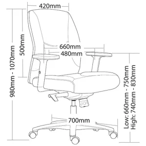 ST Hilton Medium Back PU Leather Executive Chair thumbnail 2