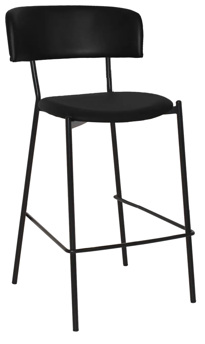 EZ STOOL LUGANO UPH 2 BLACK - EASTWOOD BORDEAUX