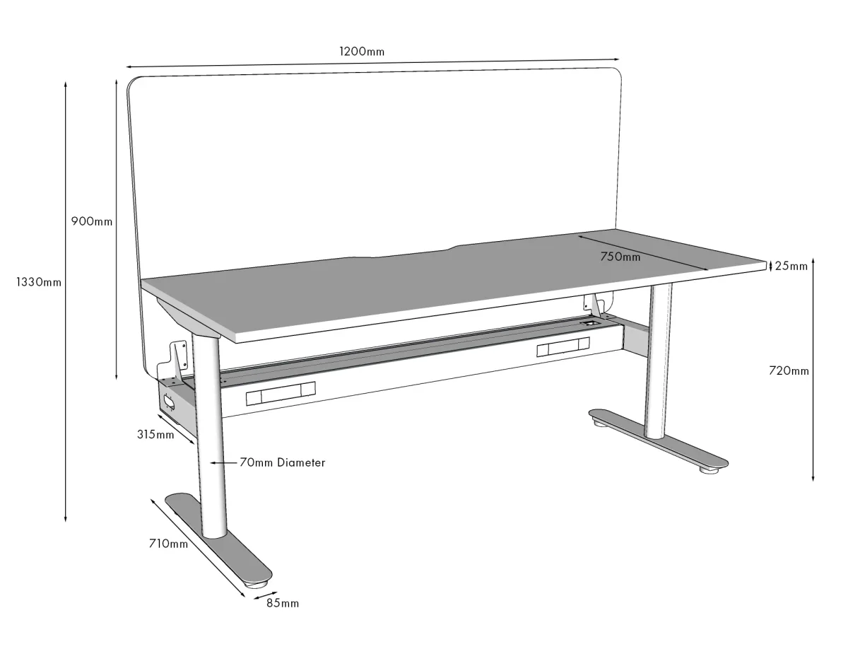 RL Halo Static 1 User Workstation with Eco Panel Screen